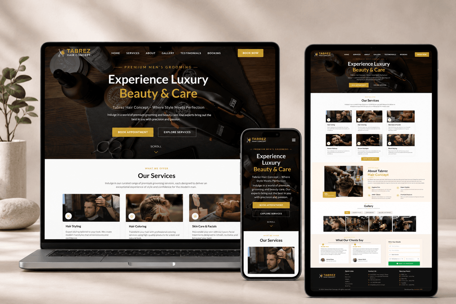 Tabrez Hair Concept website showcase